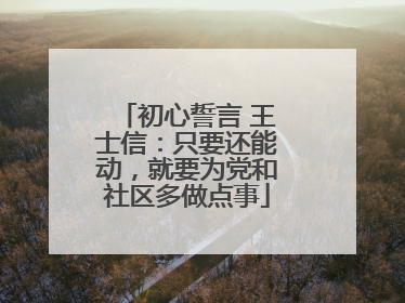 初心誓言 王士信：只要还能动，就要为党和社区多做点事